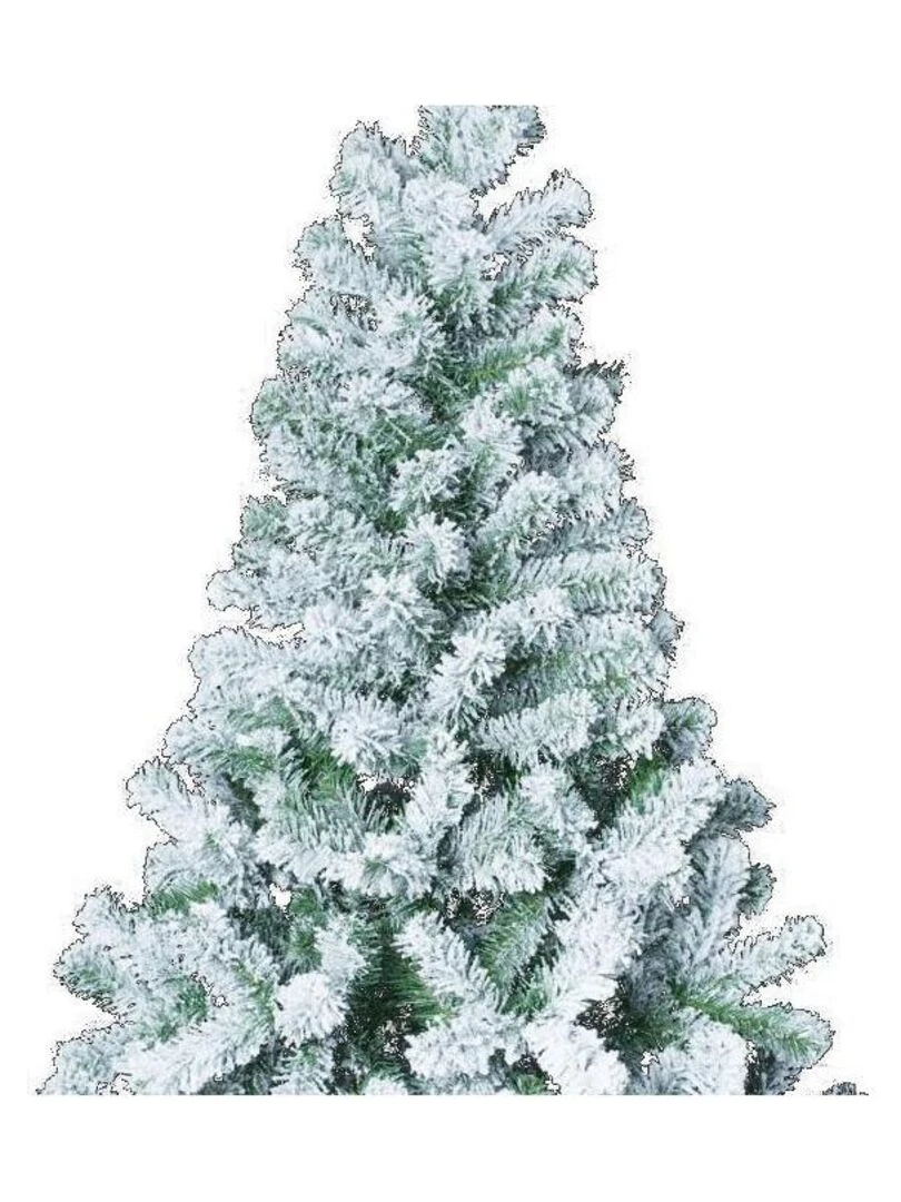 Sapin de Noël floqué 210 cm Blanc