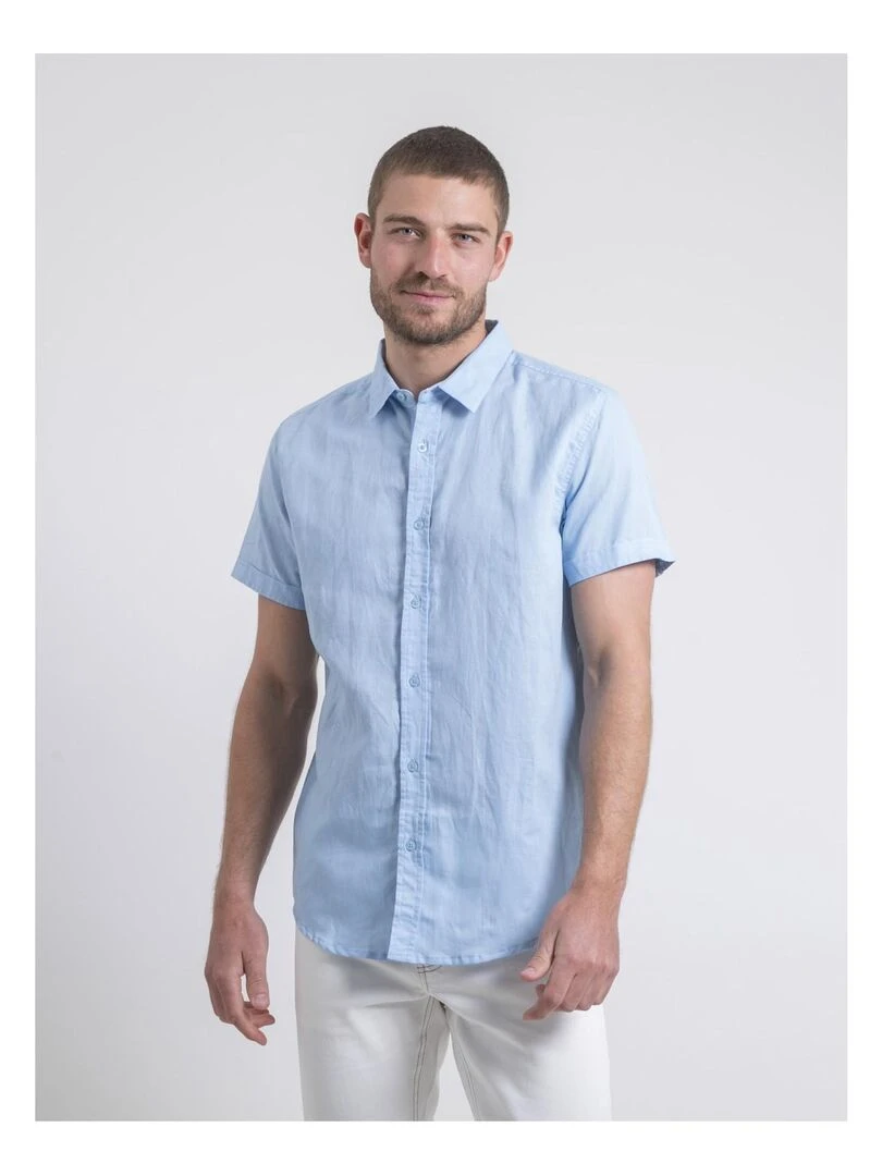 Chemise manches courtes DEMIKA Bleu ciel