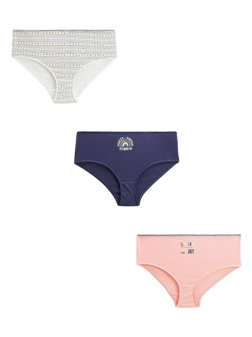 Lot de 3 culottes fille Saona Rose
