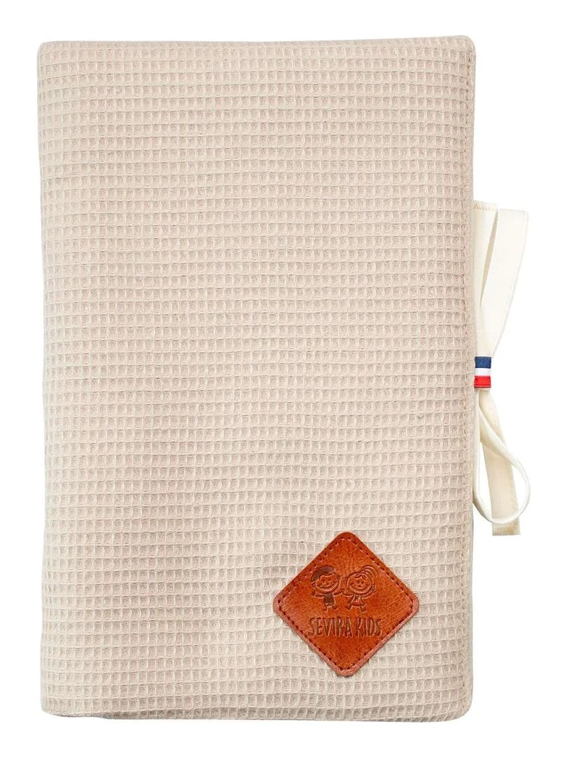 Protège carnet de santé en Nid d'abeille Beige