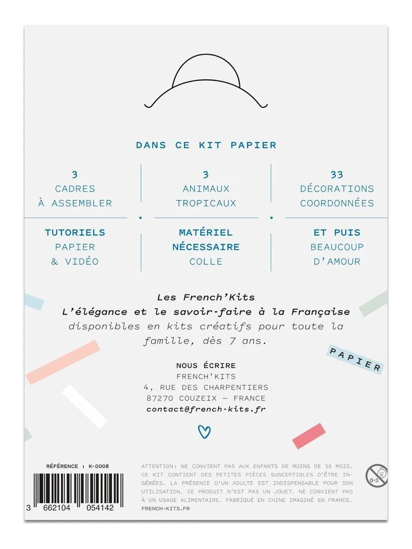 Coffret DIY papier 3 Décors muraux Tropical Multicolore