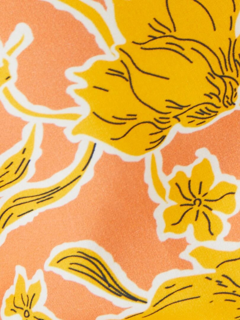 Tunique base volantée fleurie   Damart   Orange