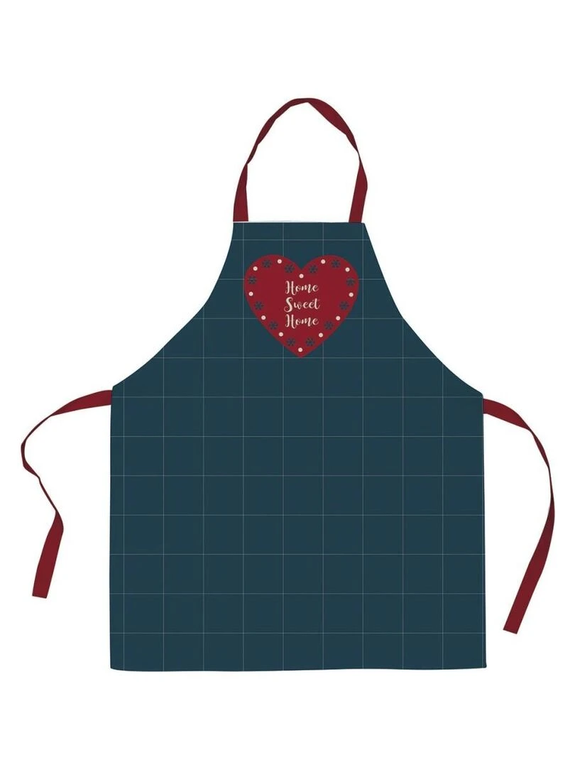 Tablier avec sangle ajustable 80x85 cm Home Sweet Home coton Bleu