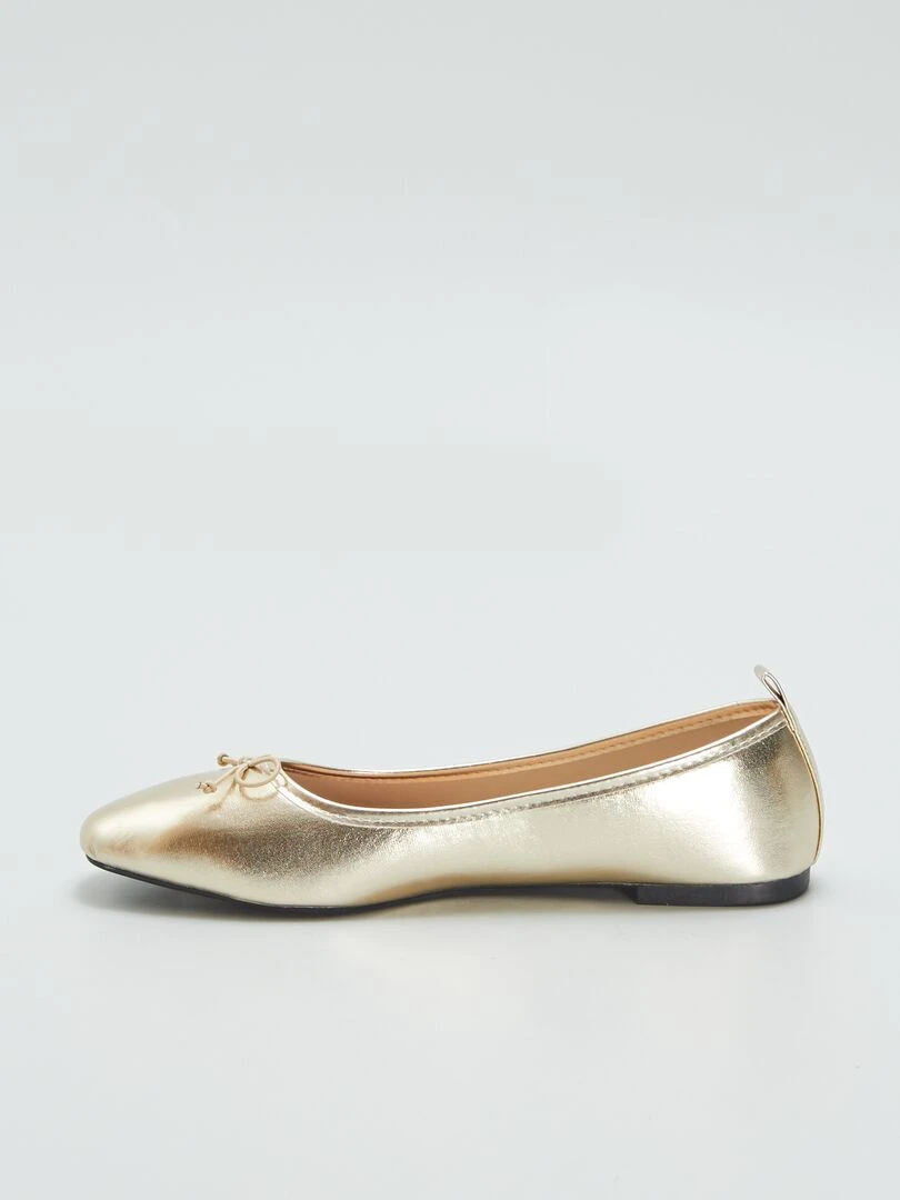 Ballerines dorées   Beige