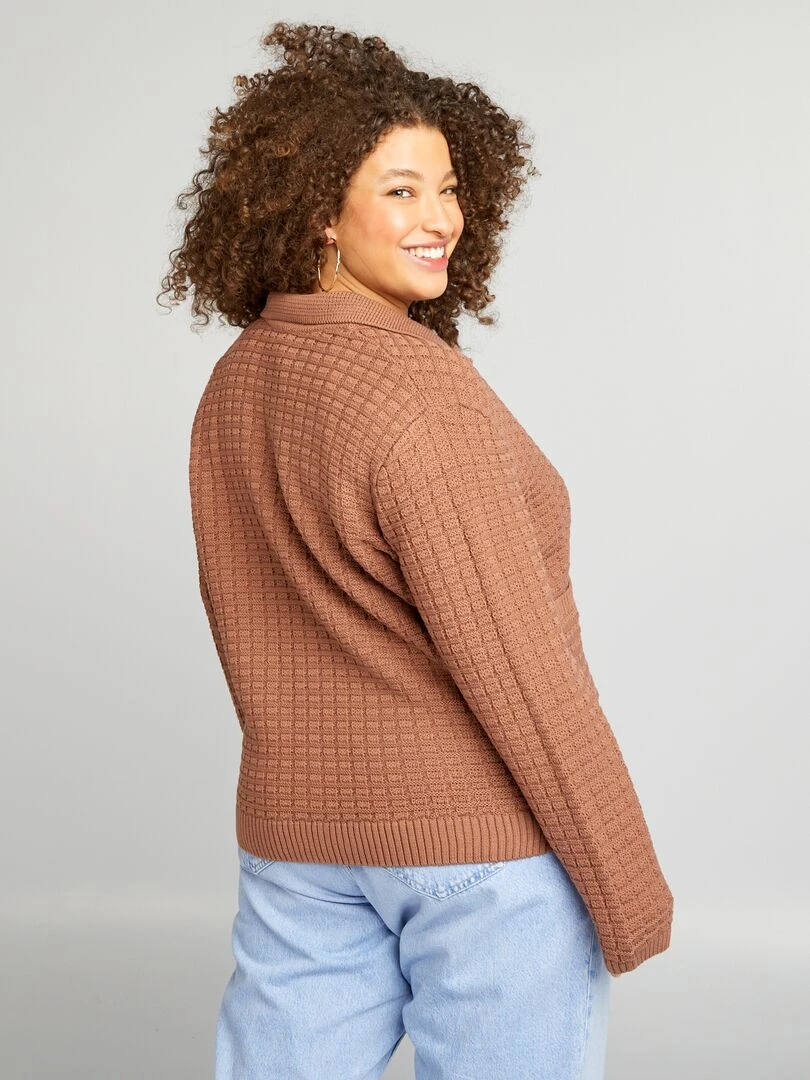 Gilet col polo   Marron