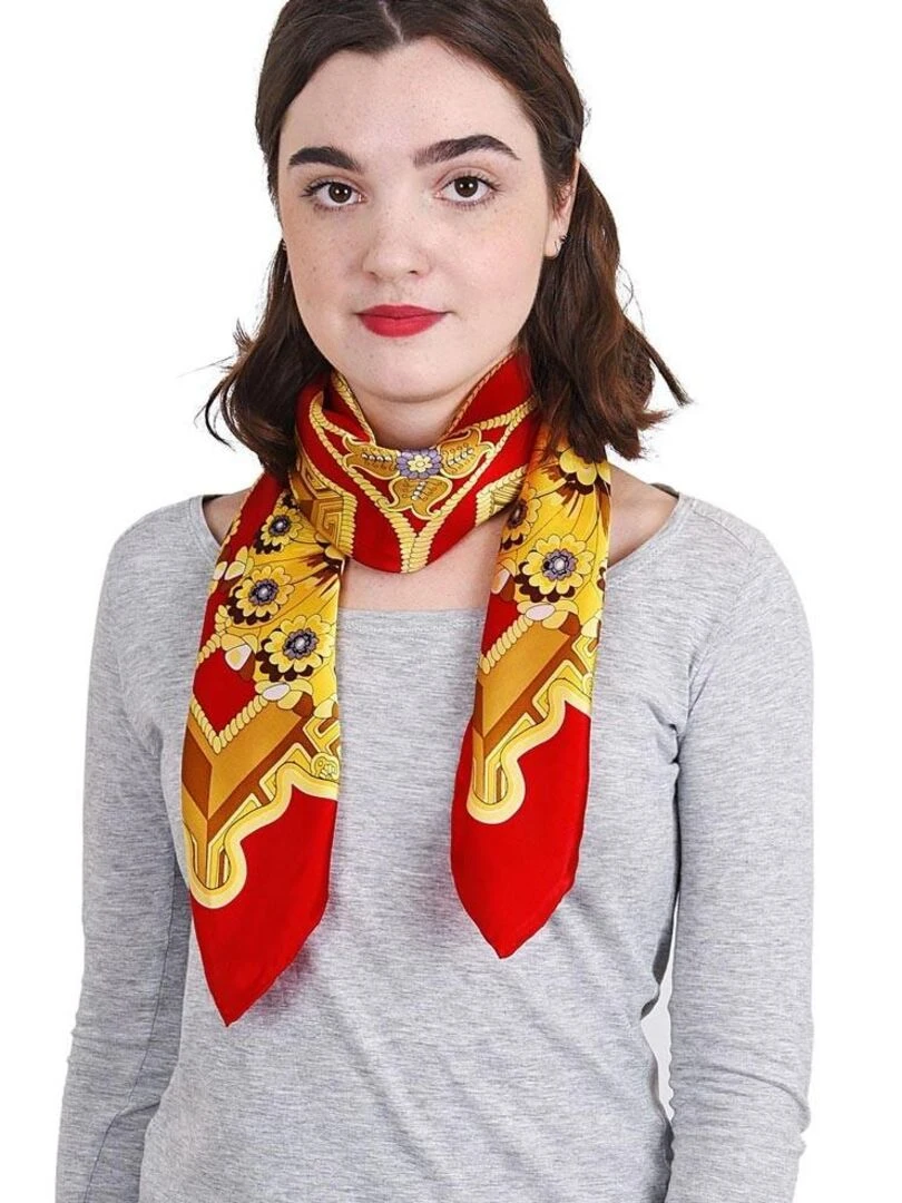 Carré de soie Premium Aleja   Rouge