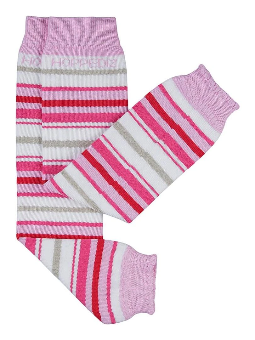 Hoppediz Jambières pour bébé en coton bio Blanc Rose