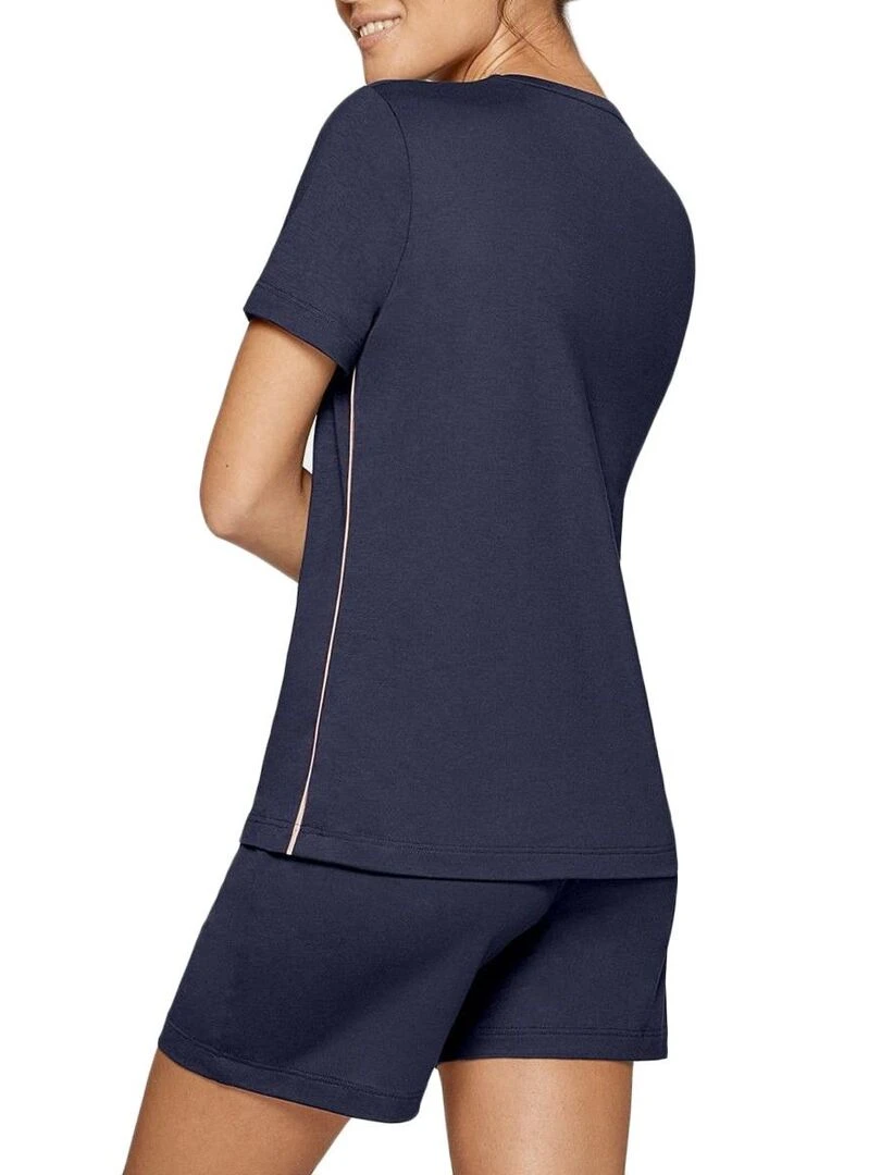 Pyjama court Travel Soft premium Bleu