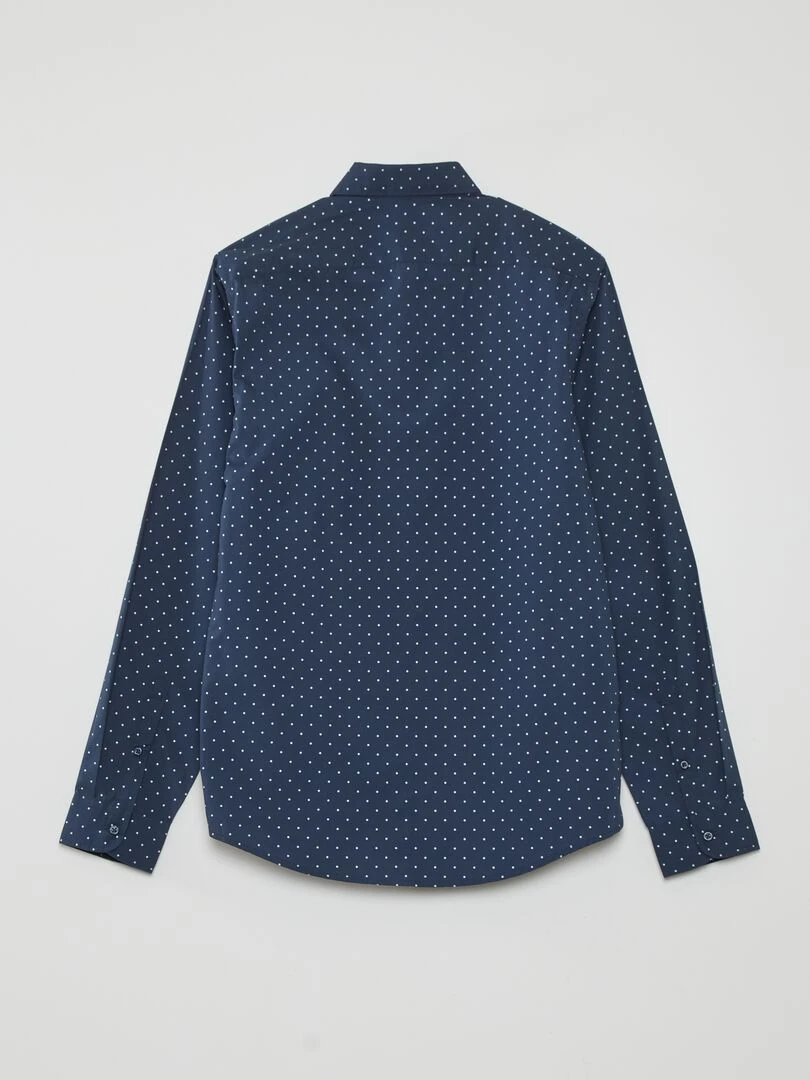 Chemise regular imprimé pois Bleu