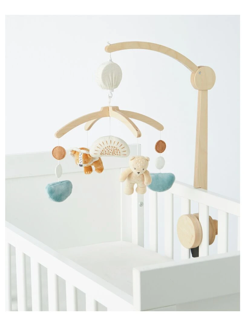 Mobile musical Babou & Kendi en bois   Beige