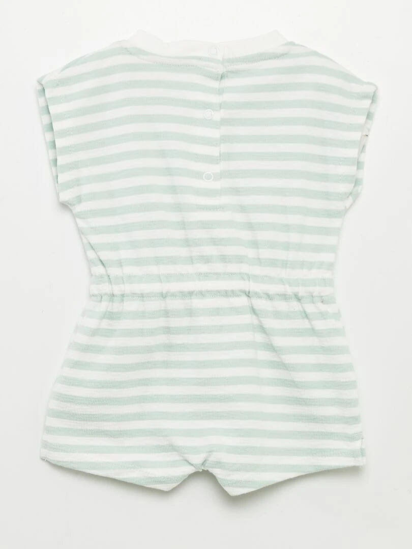 Barboteuse en french terry 'Disney'   Vert