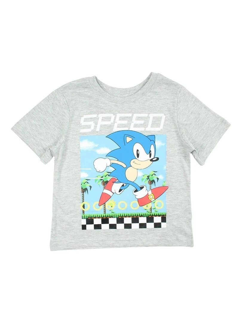 Sonic Ensemble T shirt short garçon Imprimé Sonic Gris