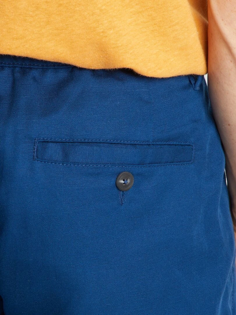 Pantalon chino en lin   Bleu