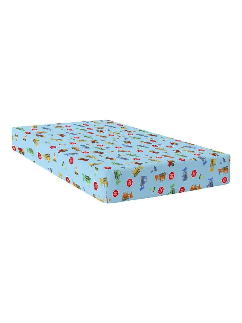 Drap housse Machinery "Happyfriday"   Blanc