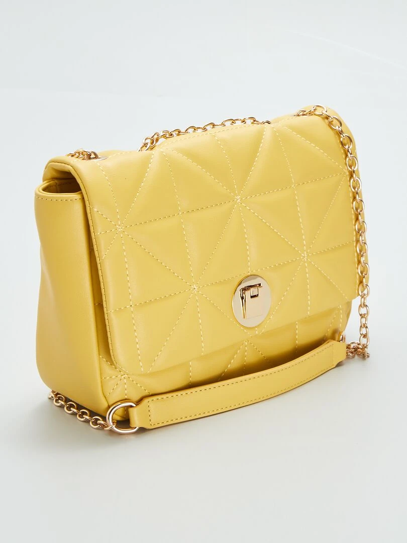 Sac bandoulière effet matelassé Jaune