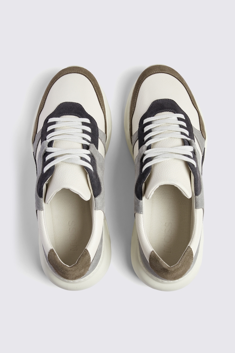 Brighton Grey & Khaki Chunky Trainers Buy Online at Moss