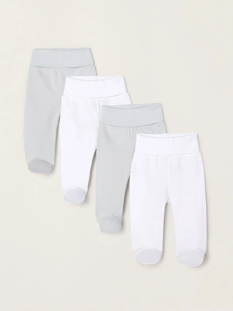 Pack 4 Pantalons avec Plis pour Nouveau Né et Bébé ESSENTIALS LINE Multicolore