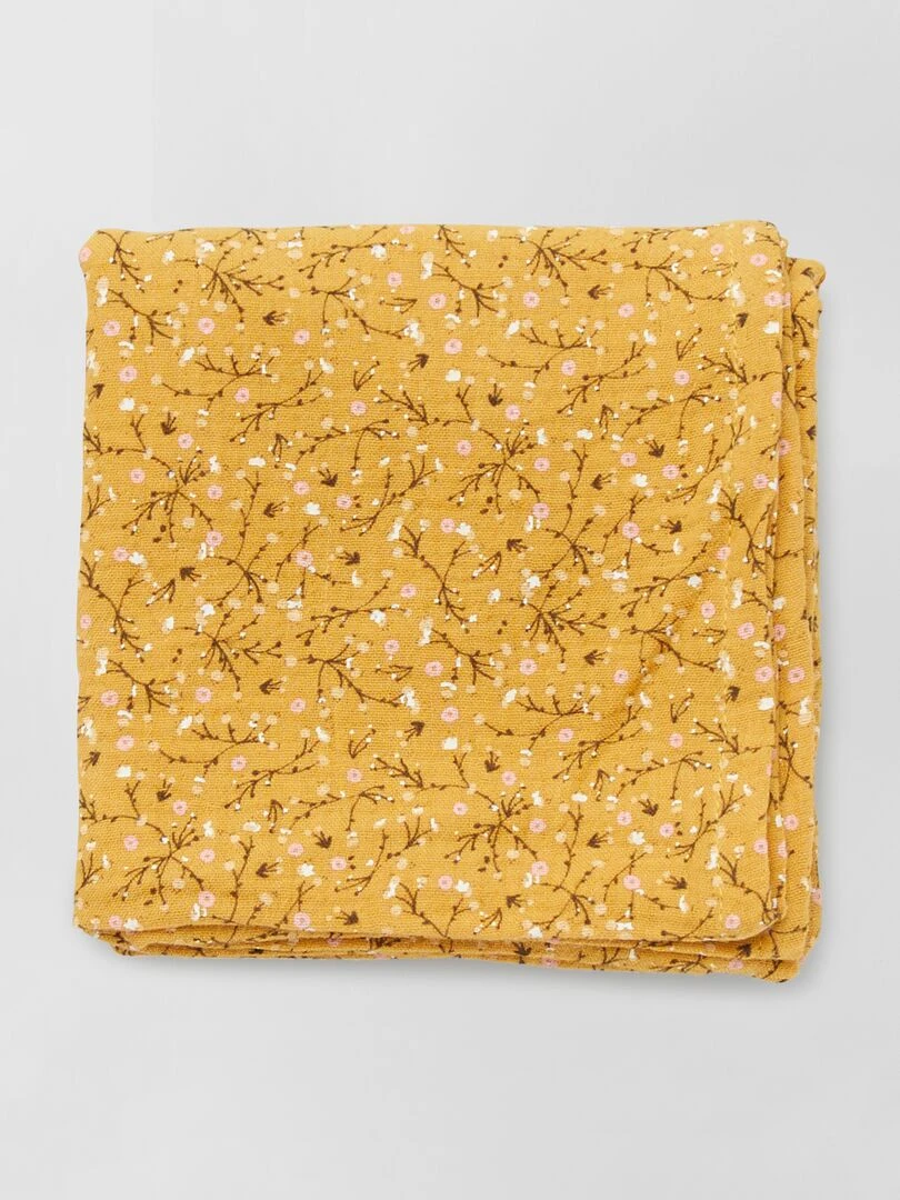 Lot de 3 langes en gaze de coton   Jaune moutarde