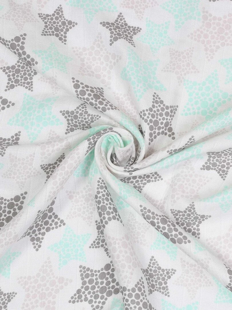 Lange 70X70cm motif Etoiles Blanc