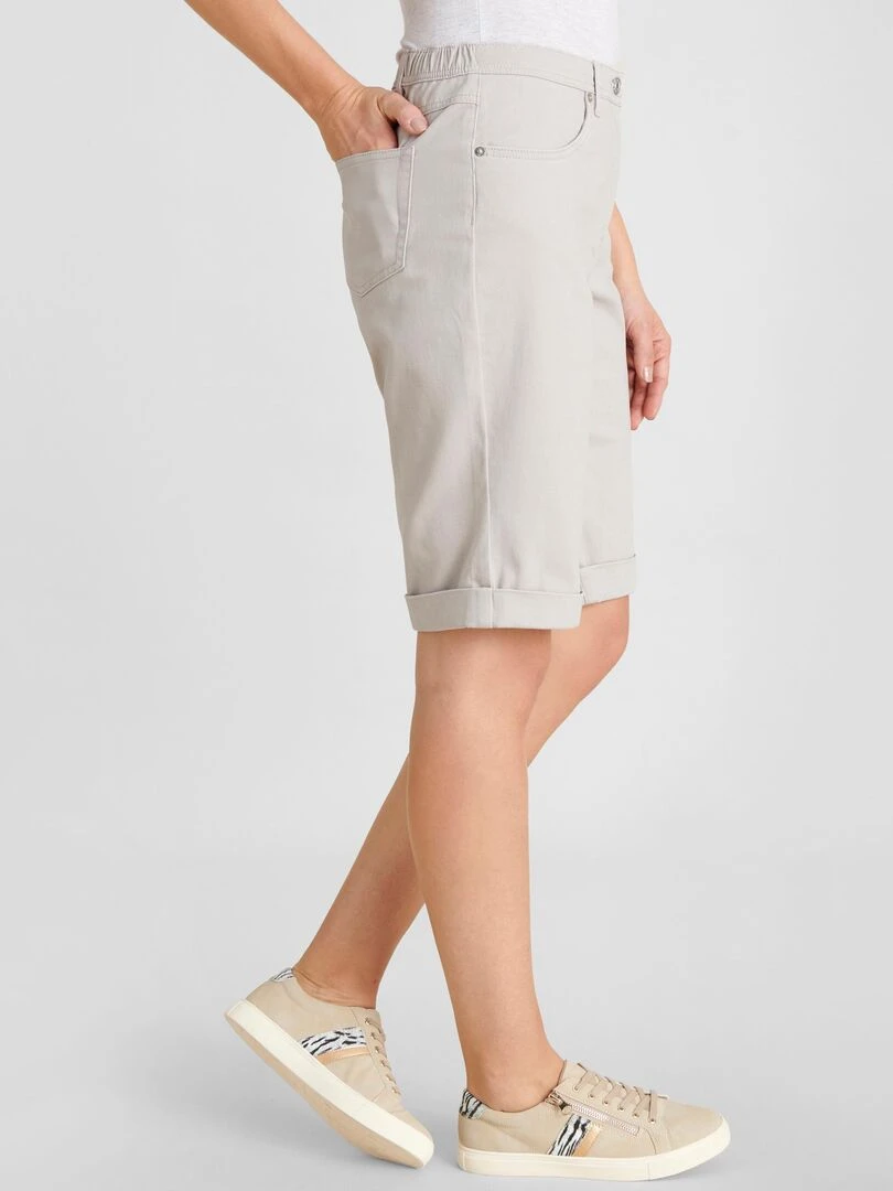 Bermuda coton extensible   Damart   Gris