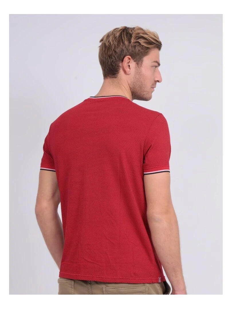 T shirt col rond pur coton motifs NERFO Rouge