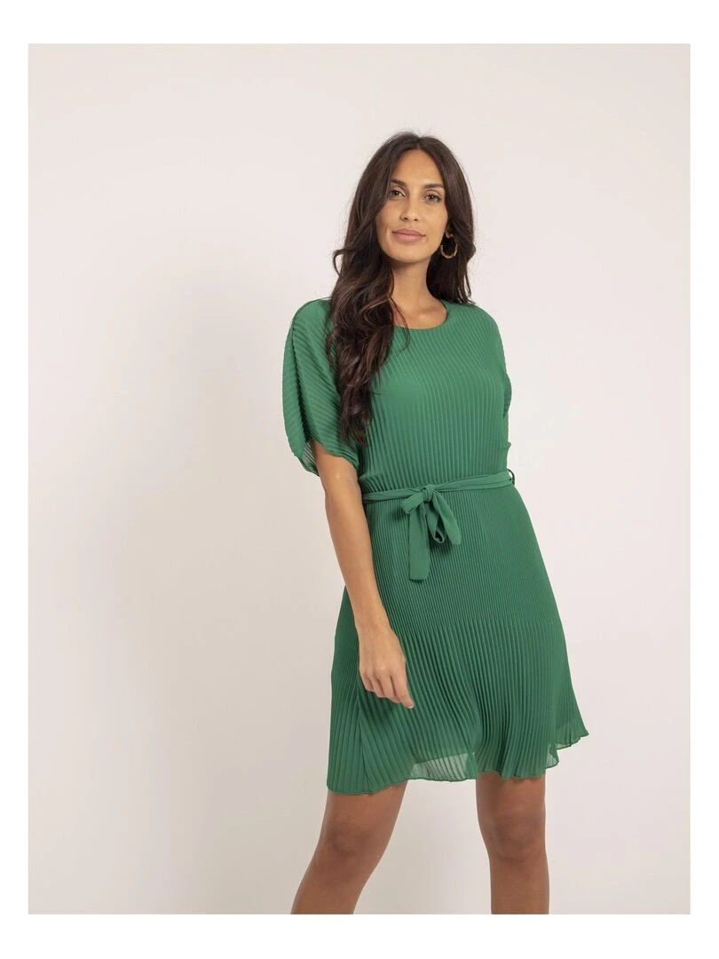 Robe courte plissée IWILD Vert