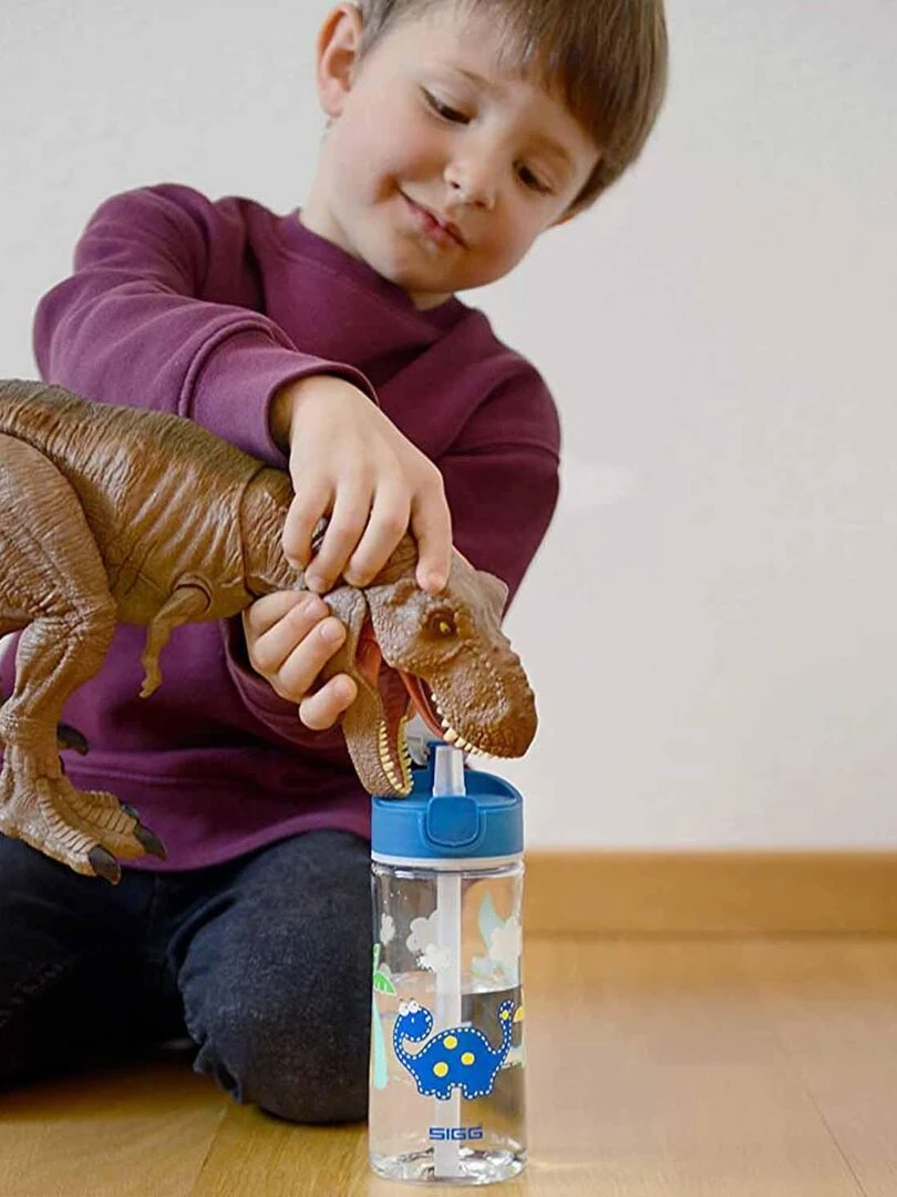 Gourde pour enfant en plastique  Dino  0 45L   Bleu
