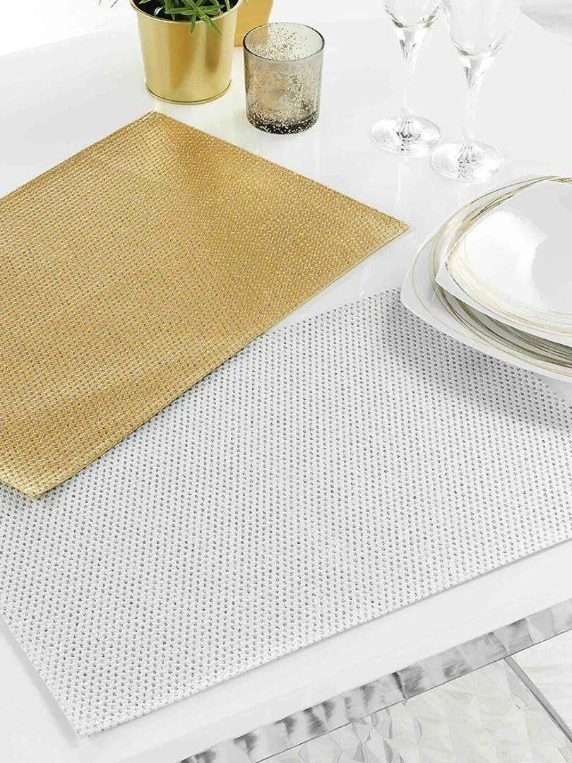 Lot de 6 sets de table Luxurious   Gris