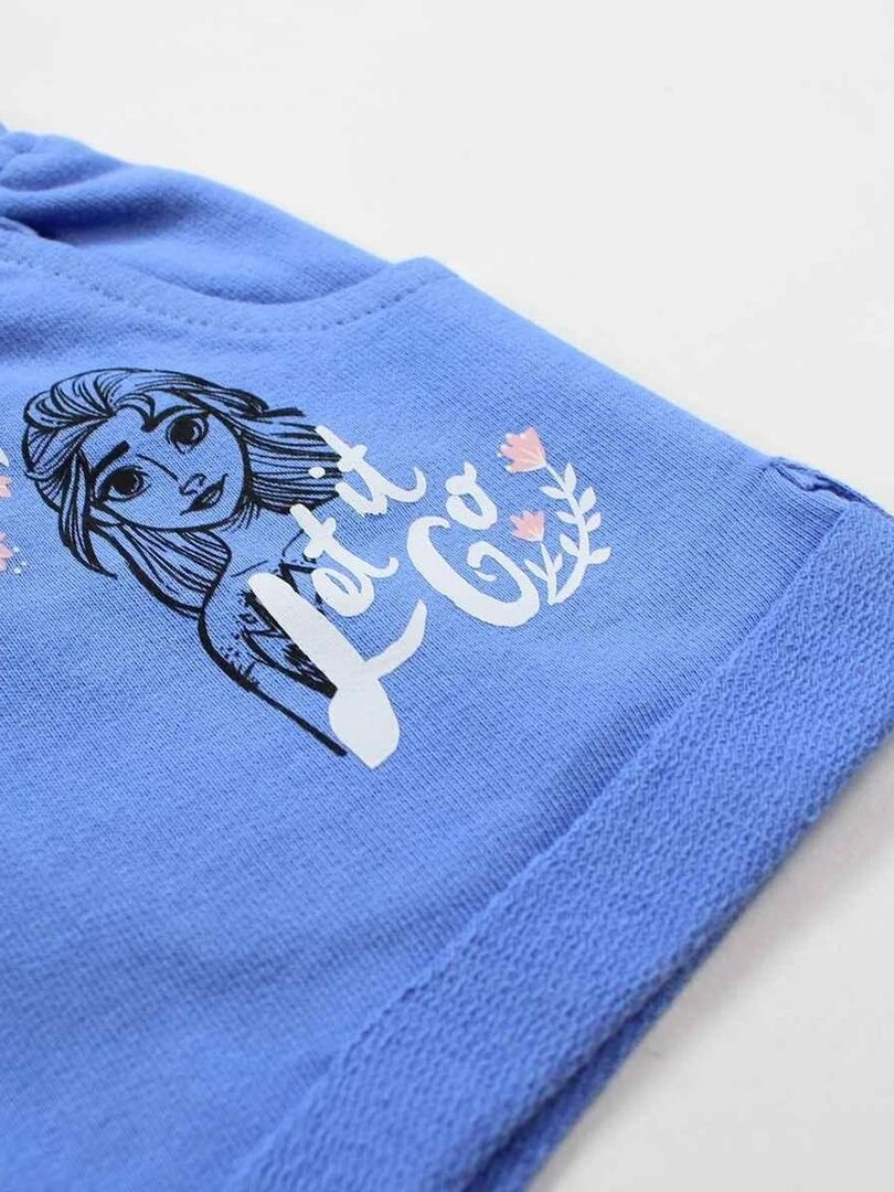 Disney Short fille imprimé La Reine Des Neiges en coton Bleu
