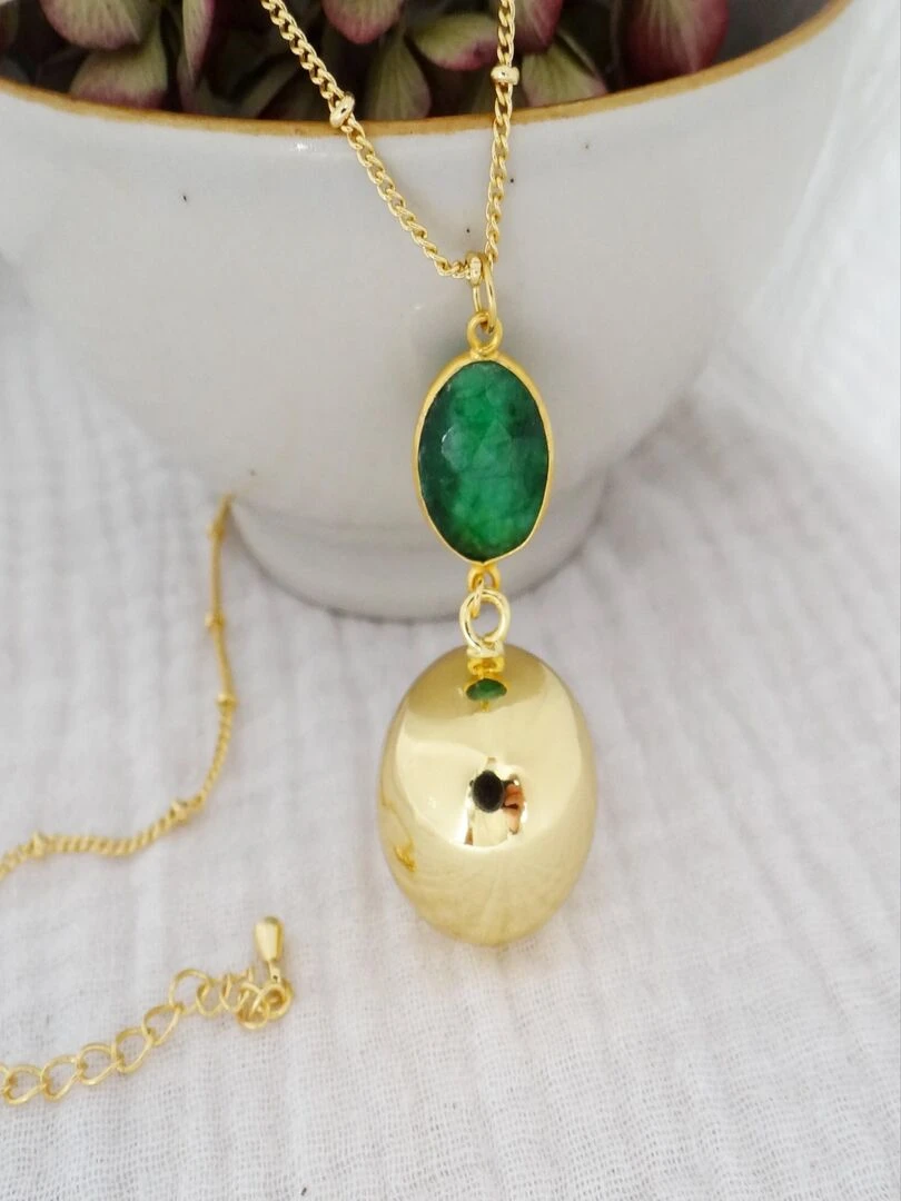 Bola Or pendentif Emeraude Doré/or