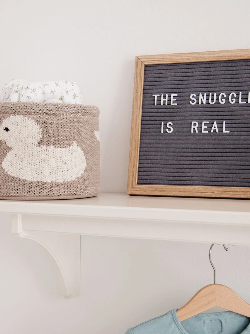 Petit panier de rangement en coton Beige