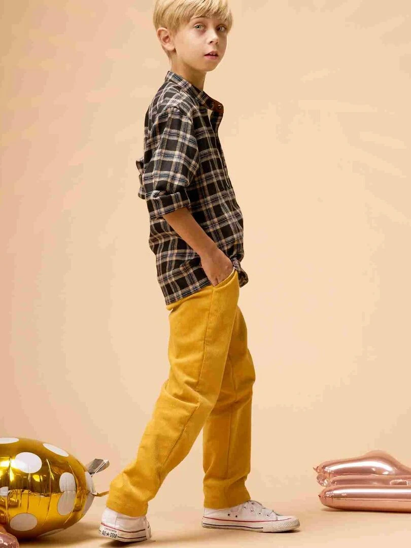 Pantalon Chino Garçon Velours Jaune SAINCLAIR 'LA FAUTE A VOLTAIRE' Multicolore
