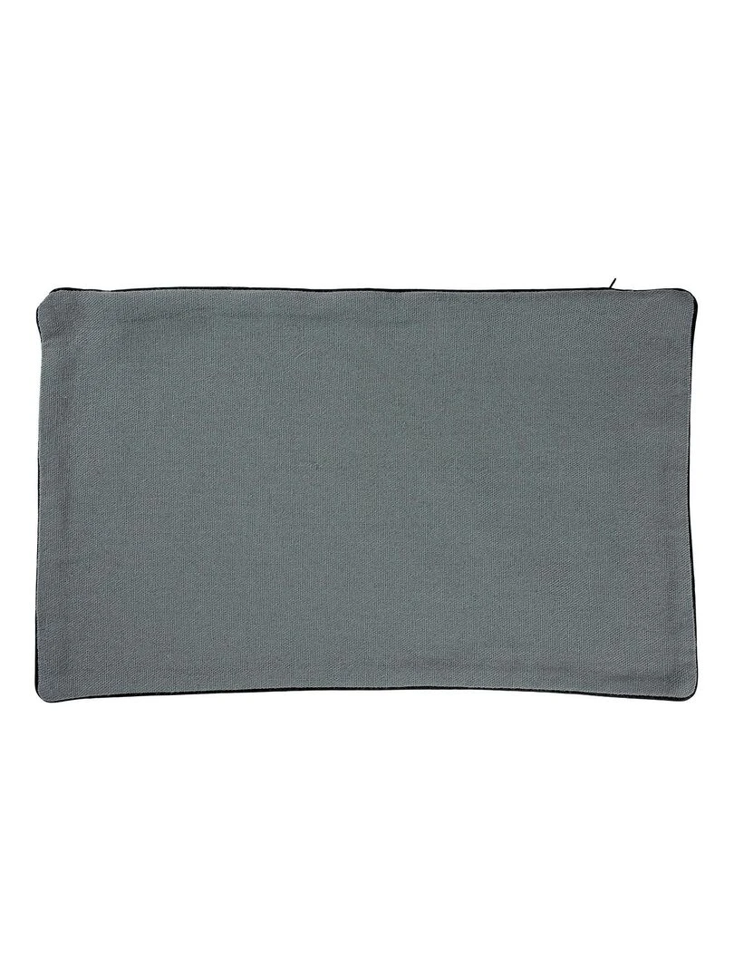 Housse de coussin en coton et chanvre Gris foncé