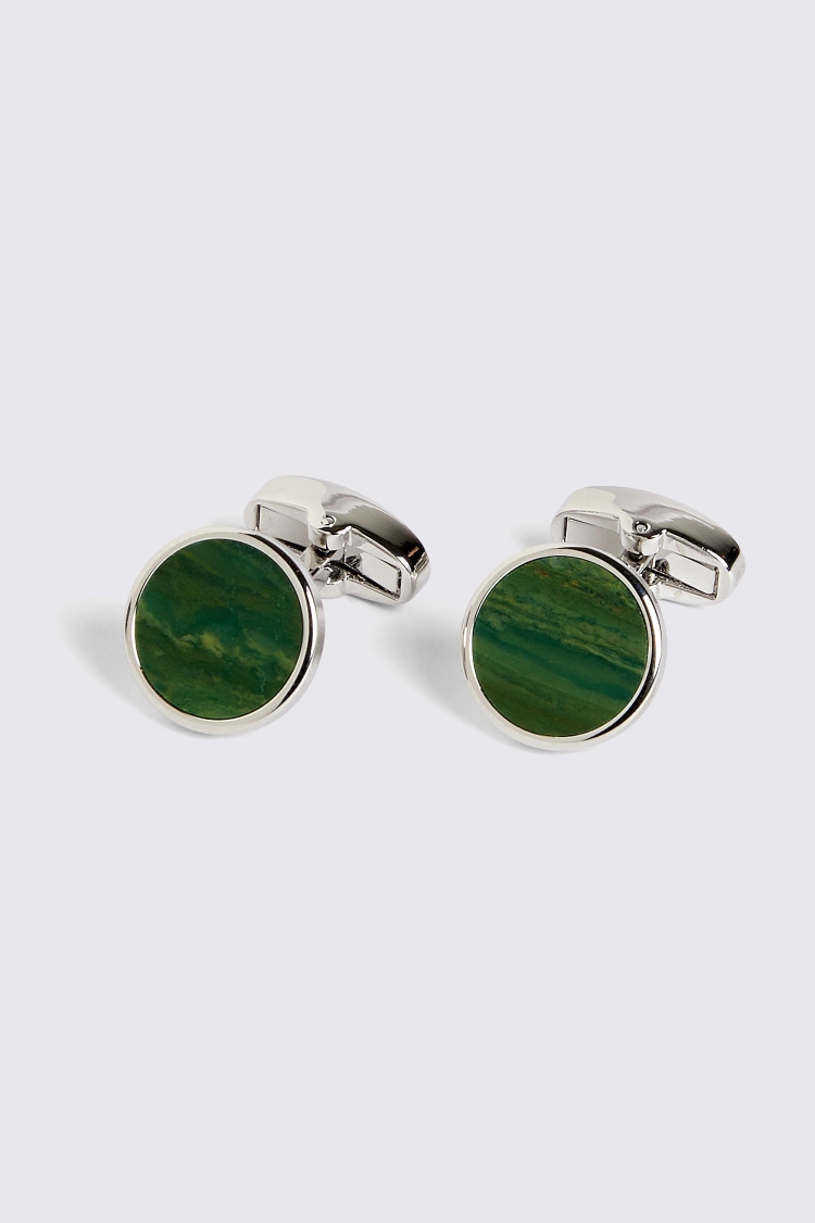 Jade Stone Round Cufflinks Buy Online at Moss