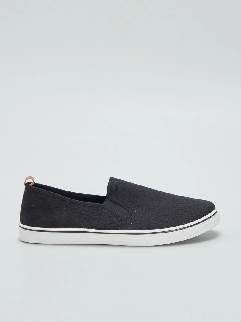 Baskets slip on en toile Noir