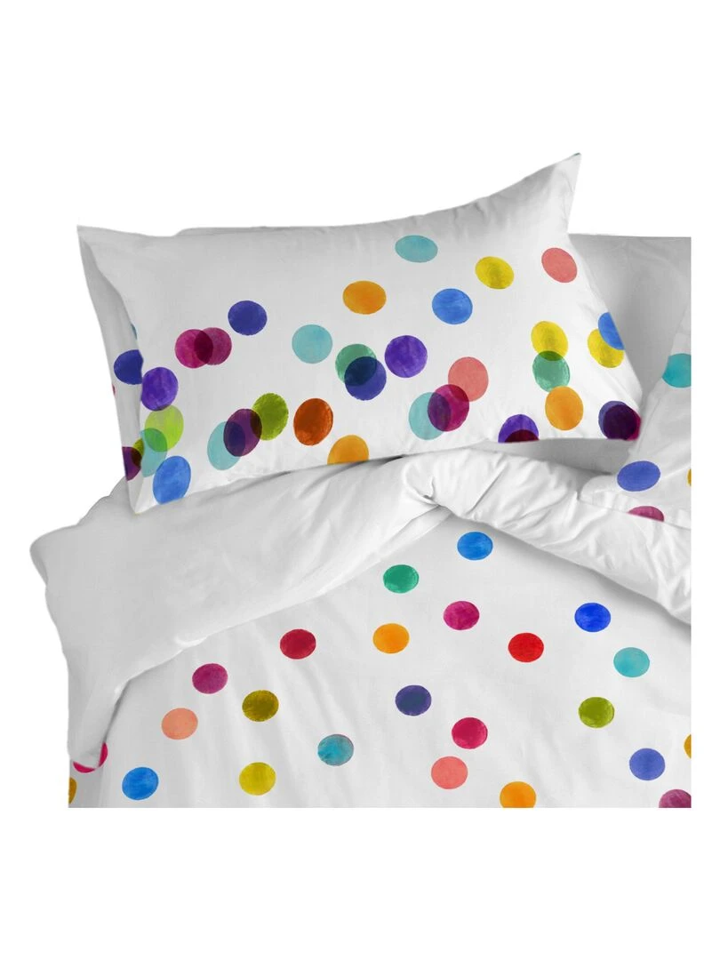 Taie d'oreiller Confetti "Happyfriday"   Blanc