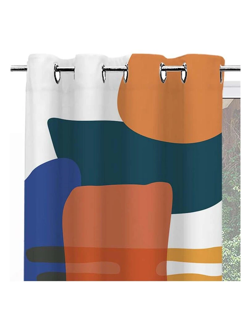Rideau d'ameublement aux formes multicolores Multicolore