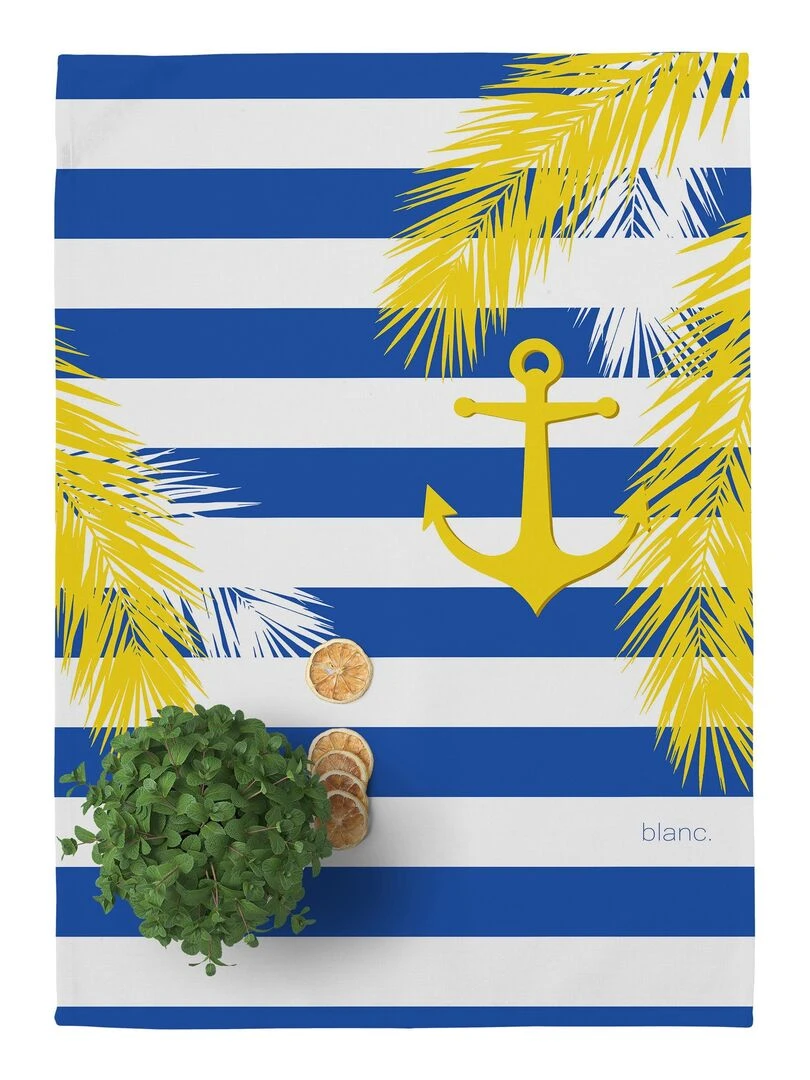 Torchon (2 pièces) Sail "Happyfriday"   Blanc