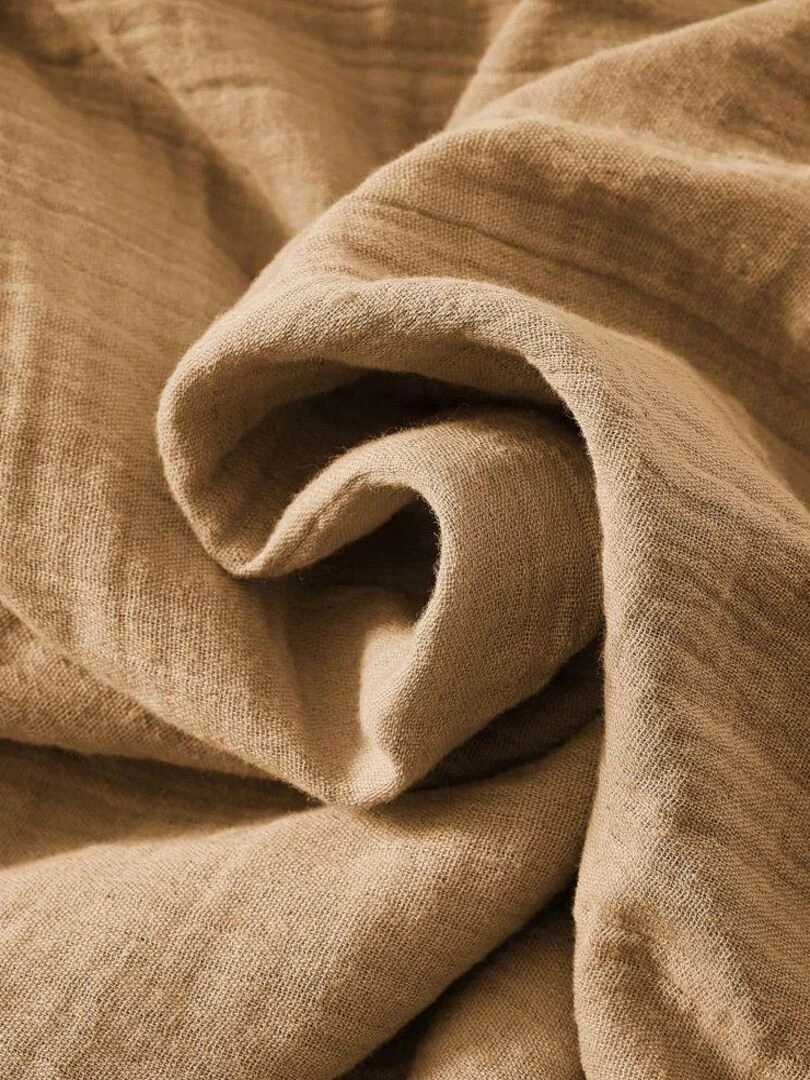 Housse de couette en double Gaze de coton   Camel