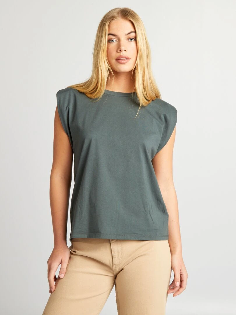 T shirt à épaulettes   Vert