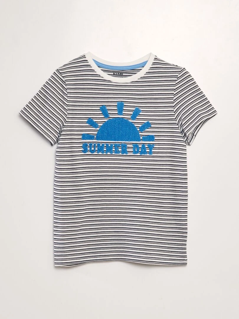 T shirt en maille piquée Bleu soleil