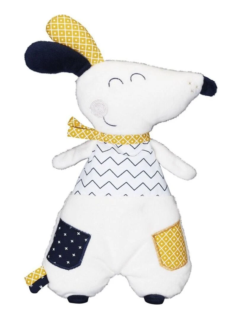 Doudou Chien en velours blanc SAUTHON Blanc