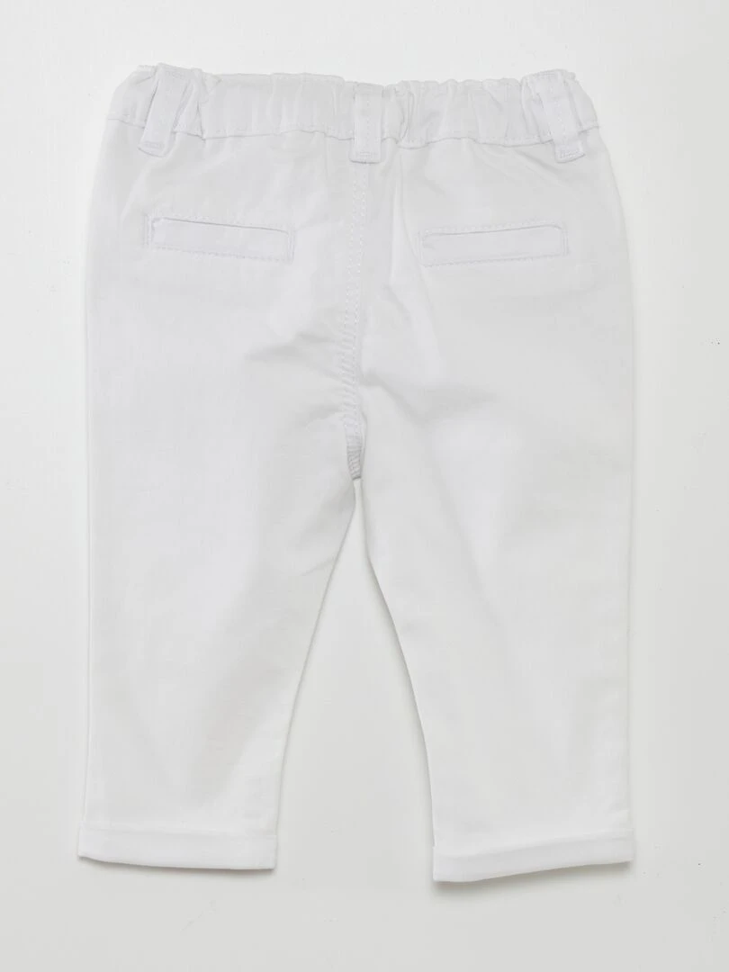 Pantalon chino uni   Blanc
