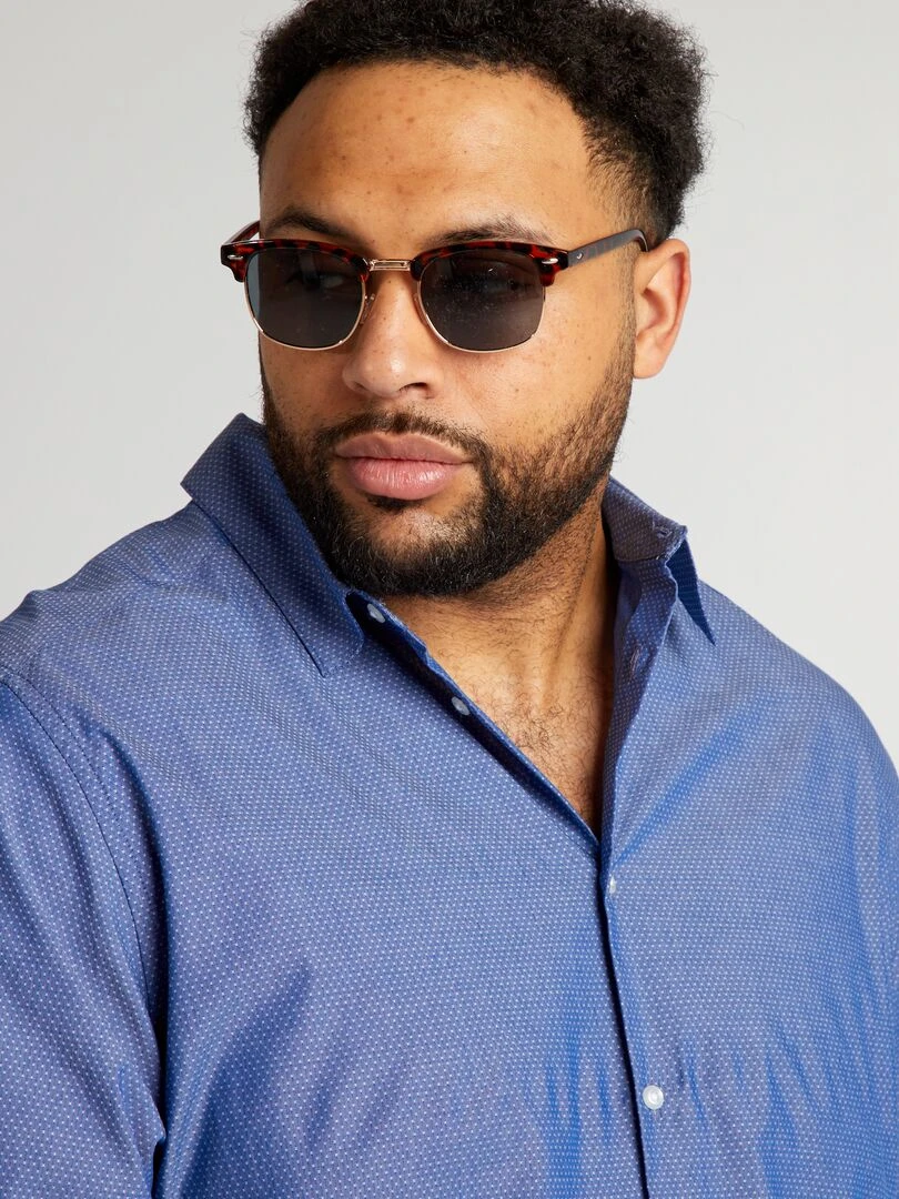 Chemise en coton dobby   Bleu