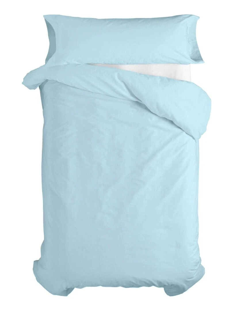 Parure housse de couette 2 pièces Basic "Happyfriday" Bleu