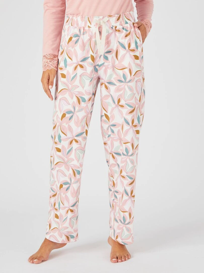 Pantalon de pyjama maille jersey Damart Rose