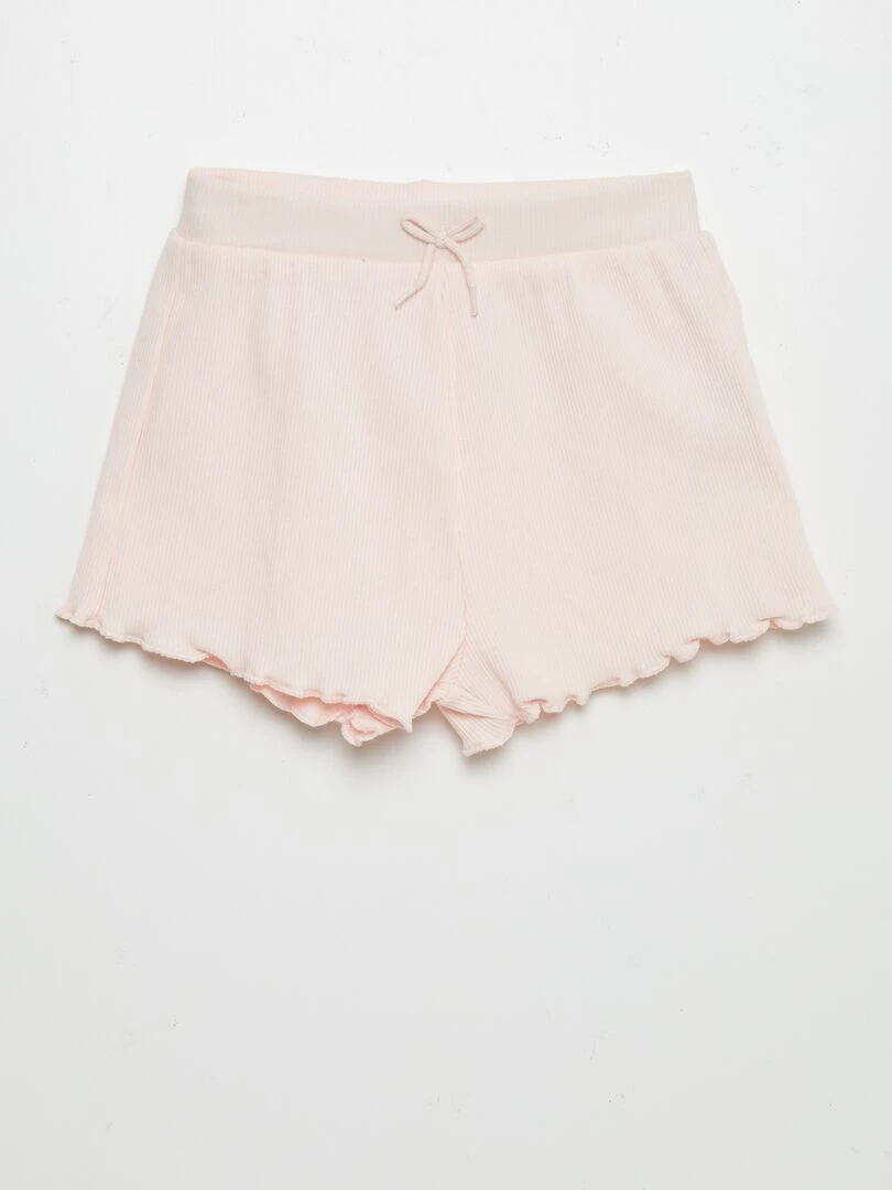 Lot de shorts côtelé   2 pièces   Jaune / rose pâle