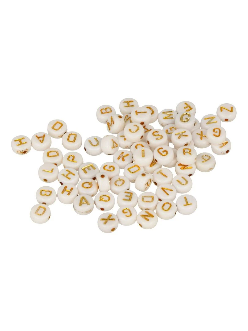 300 perles blanches alphabet N/A