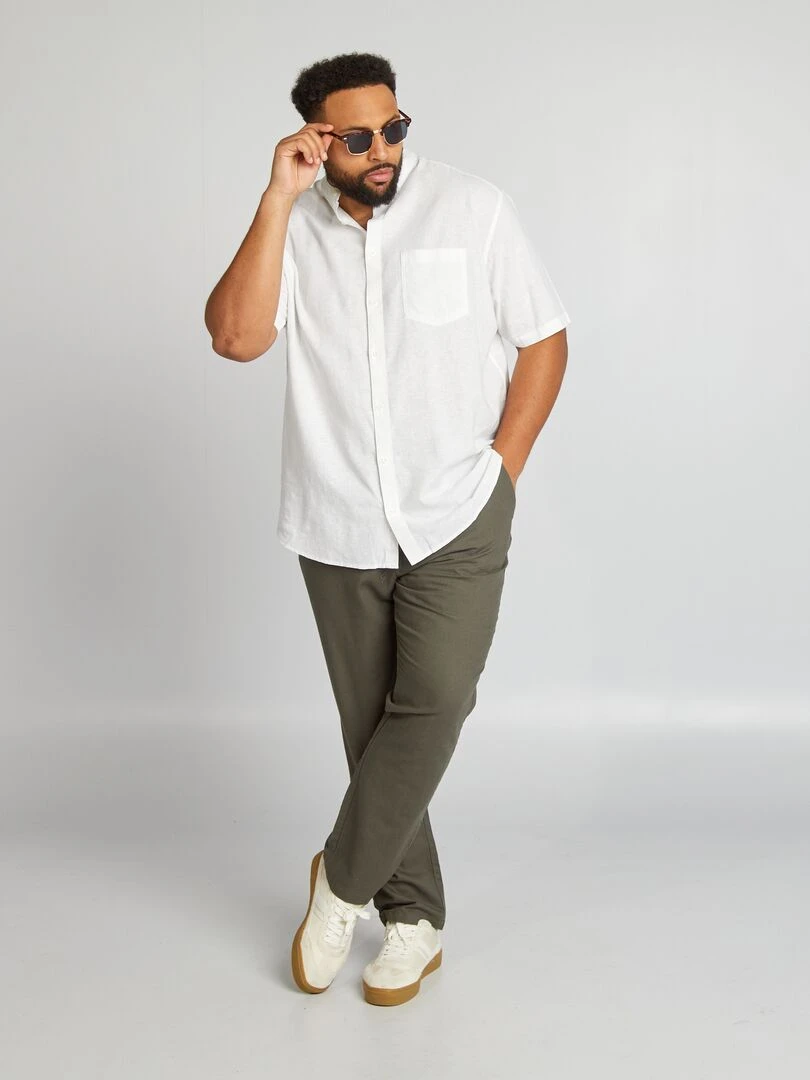 Chemise col mao   blanc