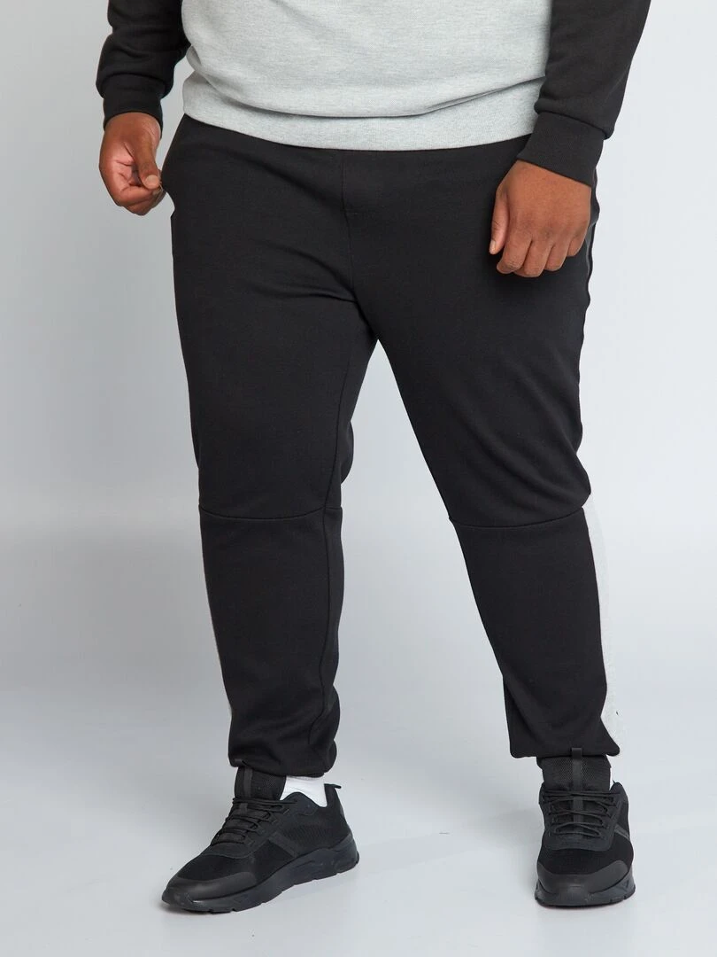 Jogging en piqué de coton noir